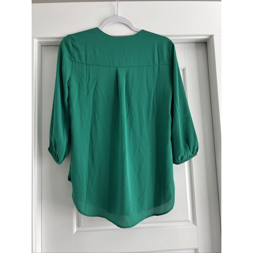 PLEIONE Women's Solid Kelly Green Mid Sleeve Blouse Size Small NWT - Picture 5 of 5